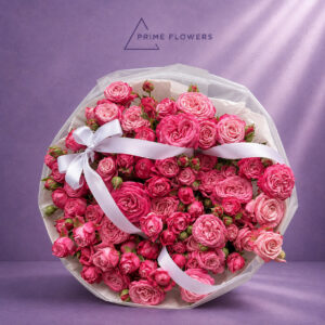Pink Rose 47 букет из розовых кустовых роз в Ташкенте | Prime Flowers