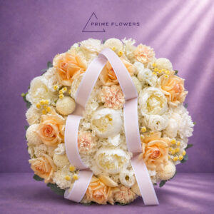 Peach Royal 64 букет из персиковых роз и белых пионов | Prime Flowers Ташкент
