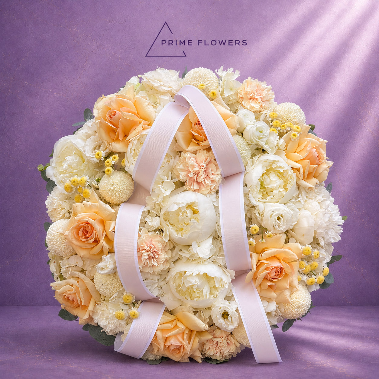 Peach Royal 64 букет из персиковых роз и белых пионов | Prime Flowers Ташкент