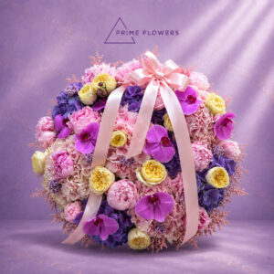 Pink & Lavender 96 букет из гортензии, пионов, пионовидных роз и орхидей | Prime Flowers Ташкент