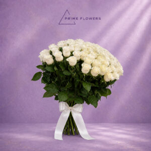 White Grace 51 букет из 51 белой розы и гортензии | Prime Flowers Ташкент
