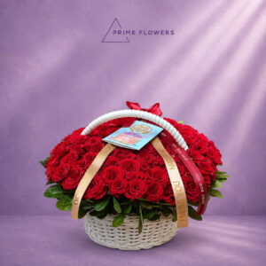 Red Love 101 корзина из 101 красной розы | Prime Flowers Ташкент