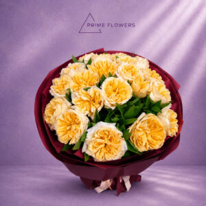 Peach Roses 44 букет из персиковых пионовидных роз | Prime Flowers Ташкент