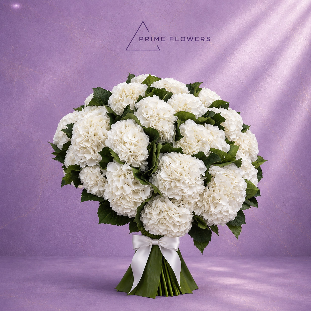 White Hydrangea 26 букет из 25 белых гортензий | Prime Flowers Ташкент