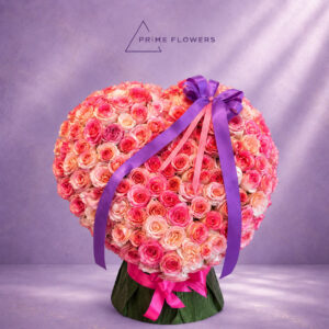 201 Pink Roses 55 букет из 201 розы в форме сердца | Prime Flowers Ташкент